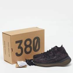 Pre Owned Yeezy x Adidas Boost 380 Onyx Size 46 Black/Brown Knit Fabric Low Top Sneakers