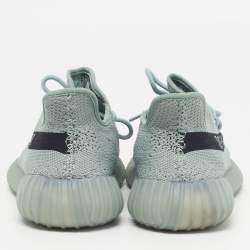 Pre Owned Yeezy x Adidas Boost 350 V2 Salt Size 46 Grey Knit Fabric Low Top Sneakers