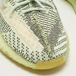 Pre Owned Yeezy x Adidas Boost 350 V2 Yeezreel Size 45 1/3 Neon Green Knit Fabric Low Top Sneakers