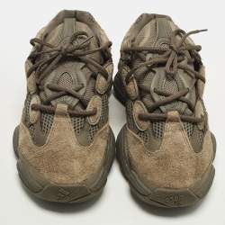 Pre Owned Yeezy x Adidas 500 Clay Brown Size 45 1/3 Brown Suede and Mesh Low Top Sneakers