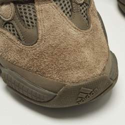 Pre Owned Yeezy x Adidas 500 Clay Brown Size 45 1/3 Brown Suede and Mesh Low Top Sneakers