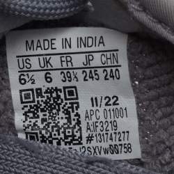 Pre Owned Yeezy x Adidas Boost 350 V2 Steel Grey Size 39 1/3 Grey Knit Fabric Lace Up Sneakers