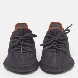 Pre Owned Yeezy x Adidas Boost 350 V2 Black Non-Reflective Size 36 Black Knit Fabric Lace Up Sneakers