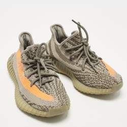 Pre Owned Yeezy x Adidas Boost 350 V2 Beluga Size 37 1/3 Grey/Orange Knit Fabric Lace Up Sneakers
