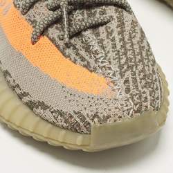 Pre Owned Yeezy x Adidas Boost 350 V2 Beluga Size 37 1/3 Grey/Orange Knit Fabric Lace Up Sneakers