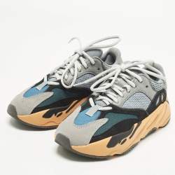 Pre Owned Yeezy x Adidas Boost 700 Wash Orange Size 39 1/3 Multicolor Mesh and Suede Low Top Sneakers