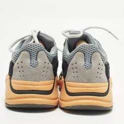 Pre Owned Yeezy x Adidas Boost 700 Wash Orange Size 39 1/3 Multicolor Mesh and Suede Low Top Sneakers