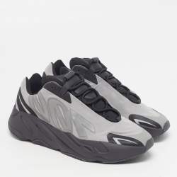 Pre Owned Yeezy x Adidas Boost 700 MNVN Metallic Size 46 2/3 Grey/Black Nylon and Rubber Sneakers