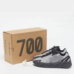 Pre Owned Yeezy x Adidas Boost 700 MNVN Metallic Size 46 2/3 Grey/Black Nylon and Rubber Sneakers