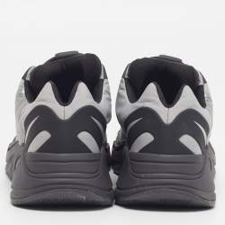 Pre Owned Yeezy x Adidas Boost 700 MNVN Metallic Size 46 2/3 Grey/Black Nylon and Rubber Sneakers