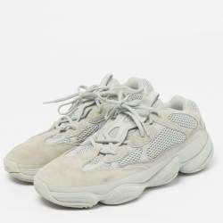 Pre Owned حذاء رياضي ييزي x أديداس بوست 500 سولت شبك وألياف النعناع الأخضر الفاتح مقاس 45 1/3