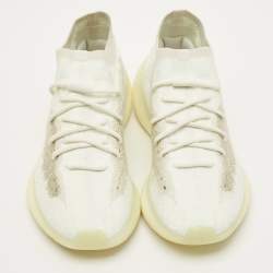 Pre Owned Yeezy x Adidas Boost 380 Calcite Glow Size 45 1/3 White Knit Fabric Low Top Sneakers