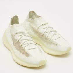 Pre Owned Yeezy x Adidas Boost 380 Calcite Glow Size 45 1/3 White Knit Fabric Low Top Sneakers