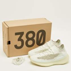 Pre Owned Yeezy x Adidas Boost 380 Calcite Glow Size 45 1/3 White Knit Fabric Low Top Sneakers