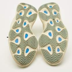 Pre Owned Yeezy x Adidas 700 V3 Azael Size 46 2/3 Cream Rubber and Mesh Low Top Sneakers