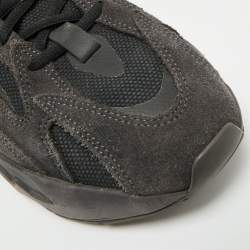 Pre Owned Yeezy x Adidas Boost 700 V2 Vanta Size 44 Black/Grey Canvas Suede Low Top Sneakers