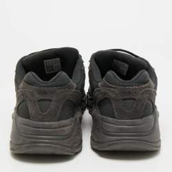 Pre Owned Yeezy x Adidas Boost 700 V2 Vanta Size 44 Black/Grey Canvas Suede Low Top Sneakers