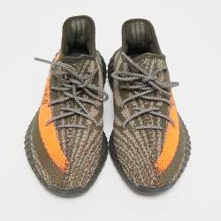 Pre Owned Yeezy x Adidas Boost 350 V2 Beluga Size 43.5 Grey/Orange Knit Fabric Lace Up Sneakers