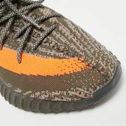 Pre Owned Yeezy x Adidas Boost 350 V2 Beluga Size 43.5 Grey/Orange Knit Fabric Lace Up Sneakers