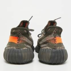 Pre Owned Yeezy x Adidas Boost 350 V2 Beluga Size 43.5 Grey/Orange Knit Fabric Lace Up Sneakers