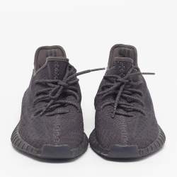 مملوكة مسبقًا حذاء رياضي ييزي × أديداس بوست 350 V2 أسود غير عاكس مقاس 36 قماش محبوك أسود وأربطة