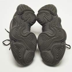 Pre Owned Yeezy x Adidas 500 Utility Black Size 44 2/3 Black Mesh and Suede Low Top Sneakers