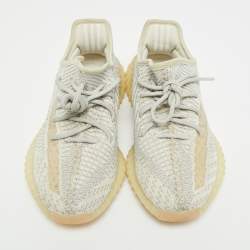 Pre Owned Yeezy x Adidas Boost 350 V2 Size 38 Grey Knit Fabric Lundmark Non-Reflective Lace Up Sneakers