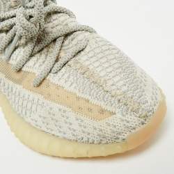 Pre Owned Yeezy x Adidas Boost 350 V2 Size 38 Grey Knit Fabric Lundmark Non-Reflective Lace Up Sneakers