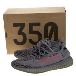 Yeezy x Adidas Grey Cotton Knit Boost 350 V2 Beluga Sneakers Size 42.5