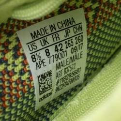 Pre Owned Yeezy x Adidas Semi Frozen Yellow Cotton Knit Boost 350 V2 Sneakers Size 42