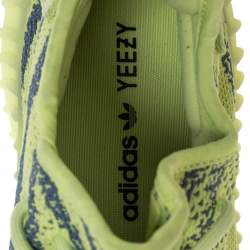 Pre Owned Yeezy x Adidas Semi Frozen Yellow Cotton Knit Boost 350 V2 Sneakers Size 42