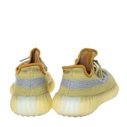 Pre Owned Yeezy x Adidas Yellow Cotton Knit Boost 350 V2 Marsh Sneakers Size 42