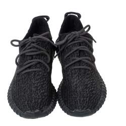 Pre Owned حذاء رياضي ييزي x اديداس "بيرات بلاك بوست 350" تريكو قطن أسود مقاس 42