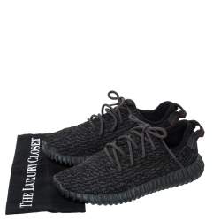 Pre Owned حذاء رياضي ييزي x اديداس "بيرات بلاك بوست 350" تريكو قطن أسود مقاس 42