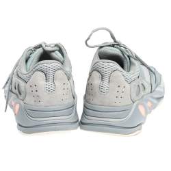 Pre Owned Yeezy x Adidas Grey Cotton Knit And Suede Boost 700 V2 Sneakers Size 45.5