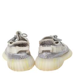 Pre Owned Yeezy x Adidas Grey/White Cotton Knit Boost 350 V2 Static Non-Reflective Sneakers Size US 7, UK 6.5, FR 40