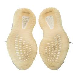 Pre Owned Yeezy x Adidas Grey/White Cotton Knit Boost 350 V2 Static Non-Reflective Sneakers Size US 7, UK 6.5, FR 40