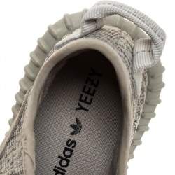 Pre Owned Yeezy x Adidas Grey/White Cotton Knit Boost 350 Moonrock Sneakers Size 39.5