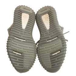 Pre Owned Yeezy x Adidas Grey/White Cotton Knit Boost 350 Moonrock Sneakers Size 39.5