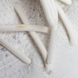 Pre Owned Yeezy x Adidas White Cotton Knit Boost 350 V2 'Cream White' Sneakers Size 41.5