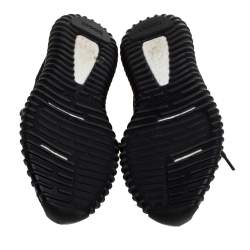 Pre Owned Yeezy x Adidas Black Cotton Knit Pirate Black Boost 350 Sneakers Size 40.5