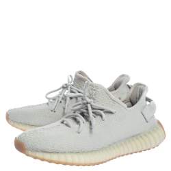 Pre Owned Yeezy x Adidas Sesame Cotton Knit Boost 350 V2 Sneakers Size 42