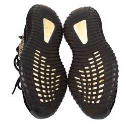 Pre Owned Yeezy x Adidas Black/Green Cotton Knit Boost 350 V2 Core Sneakers Size 43.5