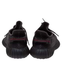 Pre Owned Yeezy x Adidas Black Cotton Knit Boost 350 V2 Static Non Reflective Sneakers Size 42.5
