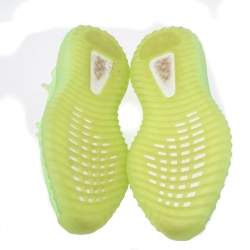 Pre Owned Yeezy x Adidas Green Cotton Knit Boost 350 V2 Gid Kids Glow in the Dark Sneakers Size 43.5