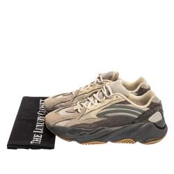 Pre Owned Yeezy x Adidas Grey Nubuck and Leather Boost 700 V2 Tephra Sneakers Size 39 1/3