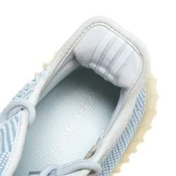 Pre Owned Yeezy x Adidas Blue/White Cotton Knit Cloud White Boost 350 V2 Non Reflective Sneakers Size 43.5