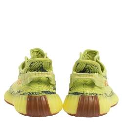 Pre Owned Yeezy x Adidas Yellow Cotton Knit Semi Frozen Boost 350 V2 Sneakers Size 43.5