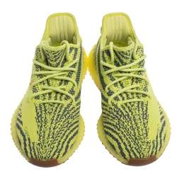 Pre Owned Yeezy x Adidas Yellow Cotton Knit Semi Frozen Boost 350 V2 Sneakers Size 43.5