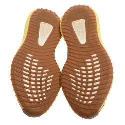 Pre Owned Yeezy x Adidas Yellow Cotton Knit Semi Frozen Boost 350 V2 Sneakers Size 43.5